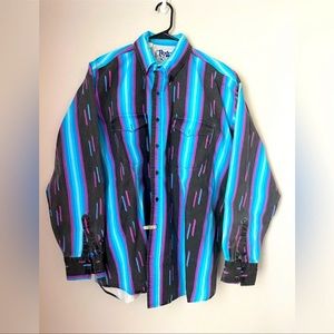 Vintage Roper Rodeo Blue Men’s Cowboy Button Down Shirt XXL